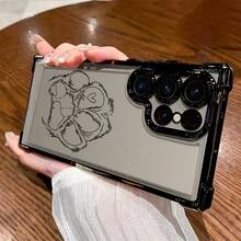 Funda de Teléfono con Huella de Perro Linda para 25/S24/S23 FE Ultra Plus 4G/5G - Cubierta Protectora de Gel Suave Transparente a Prueba de Golpes - Colores mixtos - Ver 5