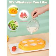 Silicone Popsicle Molds, Dinosaur Animal Small Mini Popsicles Molds, Fun Shaped Homemade I Popsicle Molds Set, (Yellowlemon(6 Pies) )