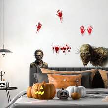 1pc Self-Adhesive PVC Wall Sticker With Devil's Blood Blood Hand Pattern, Suitable For Halloween Home Decor, Living Room Decor, Bedroom Decor, Office Decor, Holiday Gifts Halloween Decor Fall Decor Wall Decor Stickers Wall Stickers Halloween Decorations Halloween Decoration - Multicolor - View 8