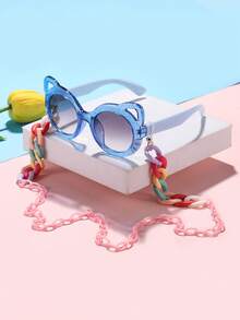 1 PC Girls 9-14Y Acrylic Cute Cartoon Fashion Eyeglasses And 1 PC Bohemian Ring Clasp Eyeglasses Chain For Holiday Outings And Holiday Gifts - Multicolor - View 15