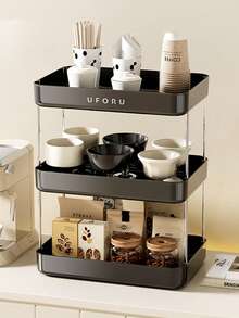1pc Desktop Storage Rack, Office Kitchen Cup Holder Condiment Rack, Elegant Luxury Cup Organizer - Multicolor - View 15