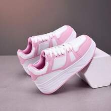 4-Wheeled Roller Skates Sneakers, High-Top Breathable Roller Shoes For Teens, Students, Adults And Couples, Fashionable Outdoor Sports Shoes For Men And Women - Pink - View 6