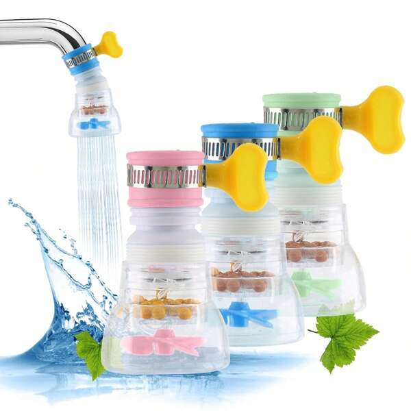 [3 piezas Protector contra salpicaduras del grifo] 3 piezas Protector contra salpicaduras del grifo de agua - Extensor de grifo de cocina y baño ahorradores de agua con filtro, protector contra salpicaduras del lavabo