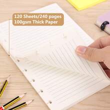 Eagle Giấy thay thế đóng gáy đĩa, Tờ kế hoạch đóng gáy đĩa, 120 tờ/240 trang, Bộ chia nhựa 5 ngăn có 1 túi khóa kéo, Giấy thay thế dạng đĩa cho hệ thống ghi chú, Kích thước dành cho trẻ em 8,4" X 5,5" - Nhiều màu - Xem 6