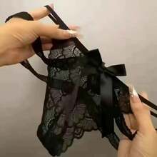 Pure Color Matching Women's Underwear Cross-Strap Lace Underwear Women's Low-Rise Women's Briefs 1 Pcs - 均碼 - 查看 1