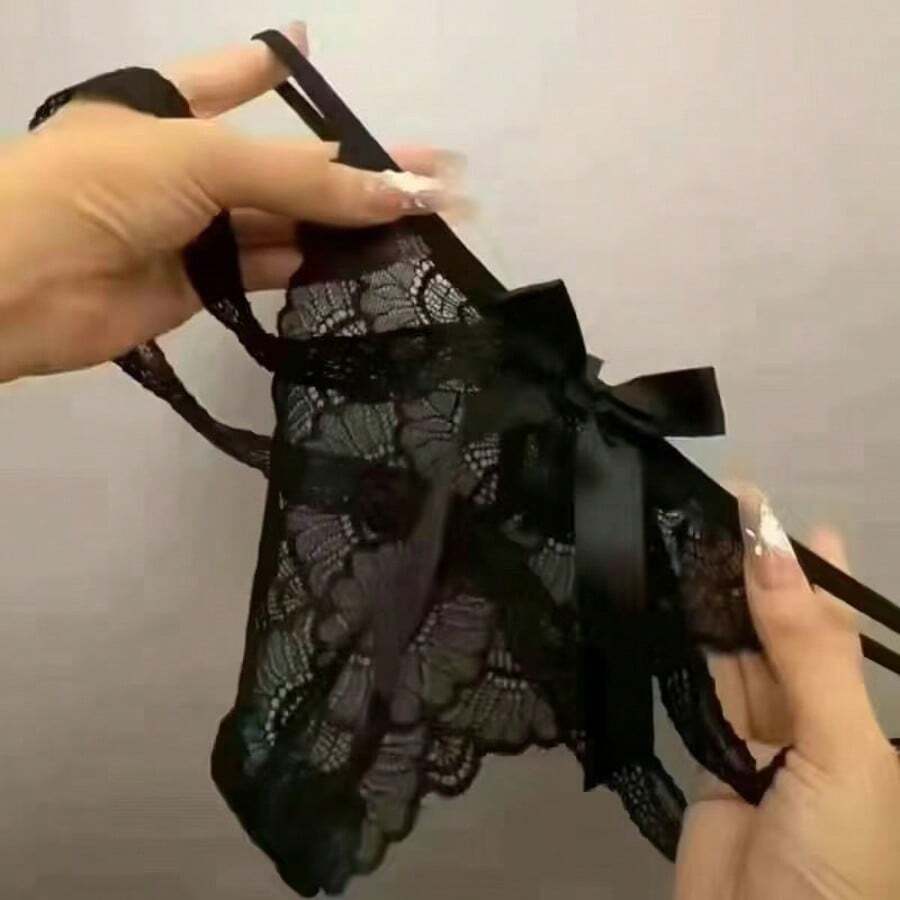 Pure Color Matching Women's Underwear Cross-Strap Lace Underwear Women's Low-Rise Women's Briefs 1 Pcs - 均碼 - 查看 1