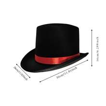 Top Hats For Adults Deluxe Tuxedo Hat Costume Magician Hat With Band For Men And Women - màu đen - Xem 7