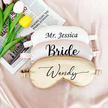 Personalized Custom Eye Masks, Bridesmaid Gifts, Bridal Party Gifts, Sleep Eye Masks, Wedding Souvenirs, Silk Satin Eye Masks, Single Girl Party, Multiple Colors Available, Daily, Anniversary, Holiday, Wedding, Party - Multicolor - View 3