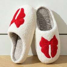 Fashion Women Home Slippers Red Bow  Anti-Slip Soft Sole Winter Shoes - 紅色 - 查看 5