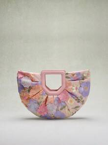 1 Peça Bolsa Sacola Grande com Aplicação de Bordado em Tela Floral Colorida em Estilo Esculpido, Bottom de Linho, Elegante Estilo de Praia e Férias de Verão, Adequado para Usar com Vestidos Longos (Padrão Floral Enviado Aleatoriamente)