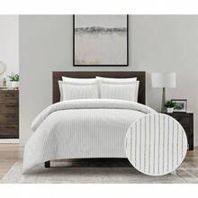 Esly 3Piece Solid Color Duvet Cover Set King Green