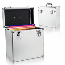 12 Inch DJ Box Equipment Storage Retro Carry Case Tool Box CD Storage Box - Plateado - Ver 8