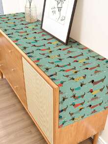 1pc Christmas Tree & Snowflake Leaf Print Table Runner, Holiday/Party/Birthday/Dinner Table Decor, Suitable For Festival, Kitchen, Dining Room, Home Decoration, All Seasons - Multicolor - View 30