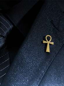 1 件复古 Ankh 十字胸针，不锈钢翻领别针西装配饰，多功能时尚办公室配饰衬衫夹克珠宝圣诞节万圣节 - 十字架胸針 - 查看 5