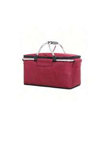 1pc Foldable Picnic Basket With Insulation Foldable And Easy To Store Multifunctional Picnic Bag Suitable As Storage Basket For Outdoor Travel Outdoor Ice Packs And Food Storage - Multicolor - View 8
