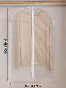 5pcs/Set Clothes Dust Cover, Household Transparent Waterproof Coat And Suit Hanging Bag, Hanging Clothes Dust Bag