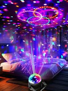 1 Pc RGB Disco Ball Light - 7 Lighting Modes, Perfect For Parties, Festivals, Birthdays & Gifts, USB Powered Christmas Decorations Home Christmas Gifts Christmas Decor - Multicolor - View 4