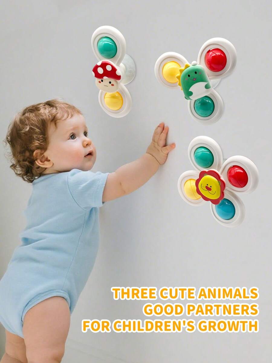3件套吸盘旋转硅胶推拉玩具,婴儿玩具,婴幼儿必备,适合1-3岁幼儿,旋转玩具,婴儿玩具,洗澡玩具,感官玩具,益智玩具,洗澡玩具,餐椅玩具,适合宝宝日常使用,适合开学季、万圣节、圣诞节。 - 轉轉樂 - 查看 1