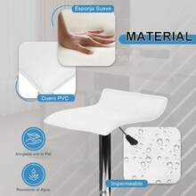 HOMEMAKE Furniture Taburete de Bar de Diseño Moderno Ajustable Giratorio de 360 °   con Cojín de Asiento Aerodinámico para Cocina Bar Sala de Estar Juego de 2 Blanco - FLANAGAN BLANCO - Ver 8
