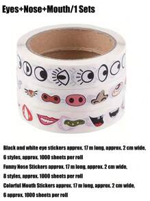 1000pcs Self Adhesive Art Eye Decoration Sticker, Eye Self-Adhesive Paper For Handmade Paper-Cut, Doll Decoration Crafts Toys And Home Decoration