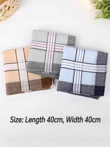 12 Packs Of 40cm Classic Men's And Women's Absorbent Plaid Handkerchiefs, Comfortable And Soft Small Square Handkerchiefs For Wiping Sweat, The Best Gift For Friends