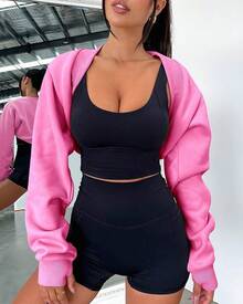 Women's Bolero Shrug Long Sleeve Cropped Sweatshirt With Thumb Hole Workout Shrugs Open Front Y2K Tops 2025