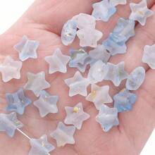 50 piezas Cuentas de estrella de acrílico elegantes, acabado brillante y mate, colores surtidos, adecuadas para hacer joyas DIY, pulseras y collares