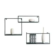 Retro Industrial Black Metal Floating Shelves - Stylish Display Stand For Home And Office Décor, Wall-Mounted Storage Solution For Books, Plants, And Collectibles