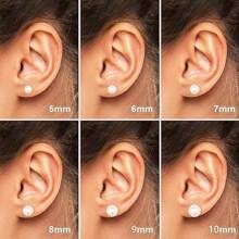 1 Pair 6-7mm Small S925 Silver Natural Freshwater Pearl Stud Earrings - Simple Elegance Flat Round - Versatile Daily Banquet Dress Stud Earrings
