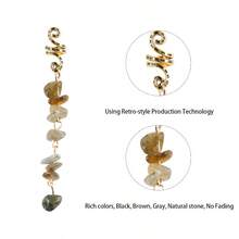 Hair Jewelry Dreadlock Accessories Natura Stone Hair S For Braids Hair Ring Crystal Hair Accessories For Women Black Pack Of 6