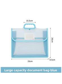 1pc A4 Double Layer Handle Bag, Transparent & Thick Multi-Function File Folder Bag, PVC Waterproof Student Homework Bag, Large Capacity, Stylish Minimalist Desk Organizer, Stationery Supply Subject Sorting Bag, Suitable For Daily Commuting, Back To School, School Supplies