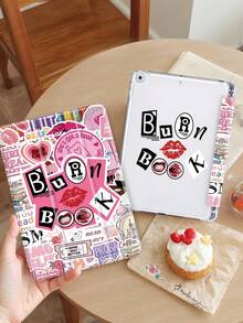 Burn Book 图案双面印刷 iPad 保护壳，兼容 iPad 第 10 代，支持横竖方向。适用于 iPad 第 9 代（10.2 英寸）、iPad 10.2 英寸、Galaxy Tab A8 10.5 英寸 2022 款，保护壳支持多角度显示，时尚保护壳，电影图案