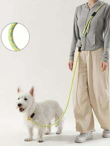 1pc Hands-Free Dog Leash, Adjustable Crossbody Canine Lead, Polyester Fiber Braid, Reflective Outdoor Walking Leash For All Dogs - Multicolor - View 12