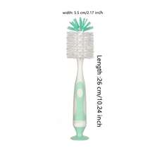 SAIDAH Juego de herramientas de limpieza 2 en 1 para biberones y tazas, con cepillo para tetinas, tipo soporte de succión para madre e hijo - Multicolor - Ver 4