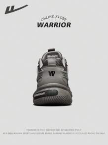 WARRIOR 1 Pair 2025 New Warrior Series Men's Chunky Sneakers, Campus Shoes, Low-Top Lace-Up, PU Mesh Upper, Cushioned & Elevated Sole, Suitable For Spring, Summer, Autumn Wear, Outdoor, Daily, Work, Study, Leisure