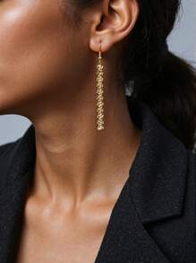 1 Pair Women's Minimalist Metal Bar Drop Earrings, Everyday Wear