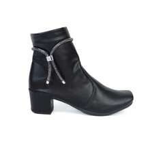 Women's Mid-Calf Combat Boot With Removable Shiny Straps REF:BR02 - 黑色 - 查看 5