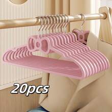 10pcs/20pcs 2025 Latest Popular Bow Plastic Hangers, 360° Rotatable Hooks, Storage Clothes, Underwear, Suspenders, Pants, Skirts, Etc., Suitable For Dormitories And Households, Tidying Up Wardrobes, Saving Space, Non-Slip And Traceless
