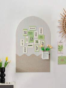 1pc Large Size Frameless Decorative Memo Board, Arched Felt Pinboard Wall Hanging Background Board, Removable For Home Office Use As Bulletin Board, Memo Board, Photo Display, Party Decoration, Suitable For Bedroom, Study, Living Room, Office, Classroom, Dorm - Multicolor - View 2