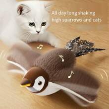 Jouets pour chats Oiseau battant des ailes (sans vol) Jouet interactif pour chaton avec activation tactile rechargeable par USB. Jouets d'exercice pour chat et petit chien. Jouet interactif pour chat en forme d'oiseau réaliste