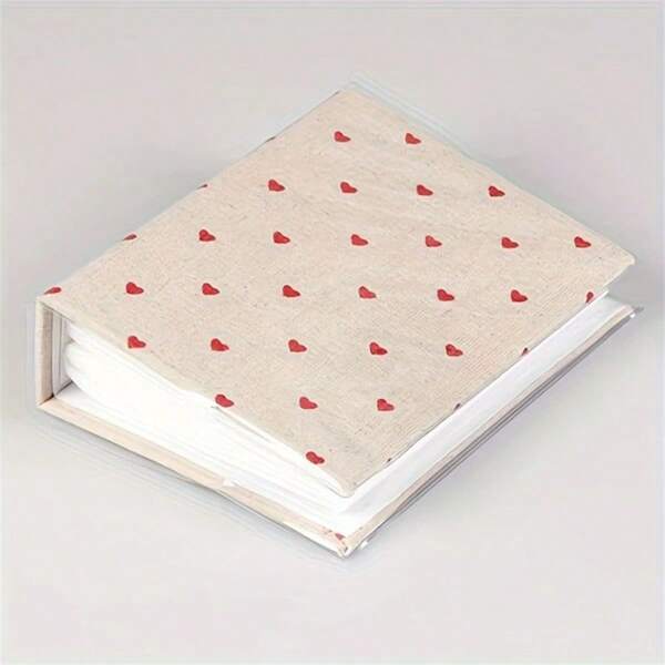100-Page/1 Book Heart-Shaped Insert Photo Album, Scrapbook For Storing Family, Friends And Couple Memories, Home Decor