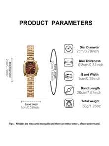 LIANDU LIANDU Este reloj de mujer presenta una esfera cuadrada, con un estilo retro, elegante y minimalista. La esfera está adornada con marcas numéricas precisas. Viene con una correa de acero inoxidable desmontable, lo que lo hace muy adecuado para el uso diario, regalos de cumpleaños, fiestas y reuniones festivas. Es una opción ideal como regalo para usted o sus amigos. - Dorado - Ver 7