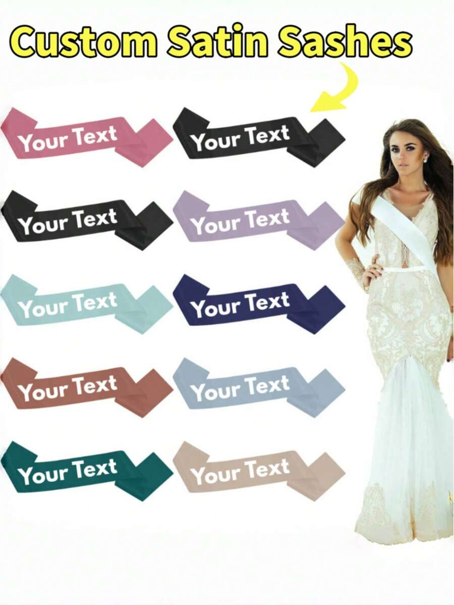 1/5/10/20/40pcs Custom Bachelorette Party Sashes – Bride To Be & Bridesmaid Sashes With Rose Gold Letters | Personalized Sashes For Bridal Shower, Hen Party, Wedding Celebration, Girls Night - Multicolor - View 1