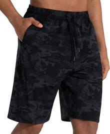 VN-Men's Plus Size ShortsVN-Men's Plus Size Shortsn's Lounge Shorts With P Poets Loose-Fit Jeey Shorts Running,Workout,Tining, Basketbashorts Menshorts Men - 黑灰色迷彩 - 查看 3