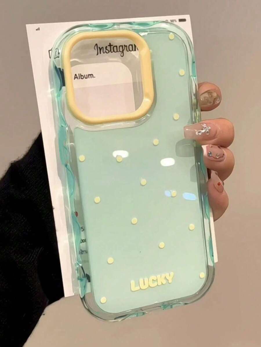 1pc Soft TPU Polka Dot Pattern Phone Case, Fit For IPhone 17/17 Air/17 Pro/17 Pro Max/16/16 Pro/16 Plus/16 Pro Max/15/14/13/12/11 Series, Shockproof And Anti-Fall Full Coverage