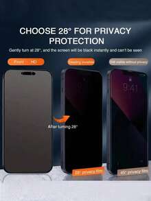 3片裝 霧面防窺螢幕保護貼，相容 iPhone 9H、17/17 Pro/17 Pro Max/17 Air/16 Pro Max/16 E/16 Plus/15 Pro Max/14/13/12/11/XR/X/XS/7/8，防指紋霧面防窺螢幕保護貼 (6.1 吋)，全螢幕覆蓋霧面陶瓷防窺螢幕保護貼 - 黑色 - 查看 3