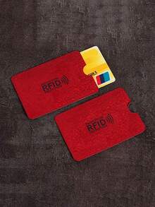 10 件 RFID 屏蔽卡保护器随机颜色金属信用卡夹铝合金钱包套适用于银行/身份证女士钱包迷你钱包钱包 RFID 钱包卡钱包 - 彩色 - 查看 4