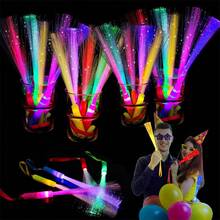 6/12/24/48pcs Fiber Optic Glow Sticks, LED Light Up Sticks, Glow Party Supplies, Glow Party Favors, Fiber Optic Lights, Neon Flashing Glow Sticks, Suitable For Neon Party Decor, Christmas - Colored Light - View 1