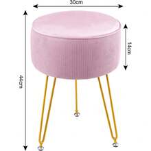 Round Dressing Table Stool Vanity Seat Comfortable Stool For Dressing Table - Pink - View 2