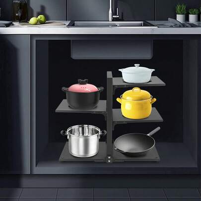 Töpfe und Pfannen Veranstalter, einstellbare Pfanne Veranstalter Rack, Pan Veranstalter Rack für Schrank